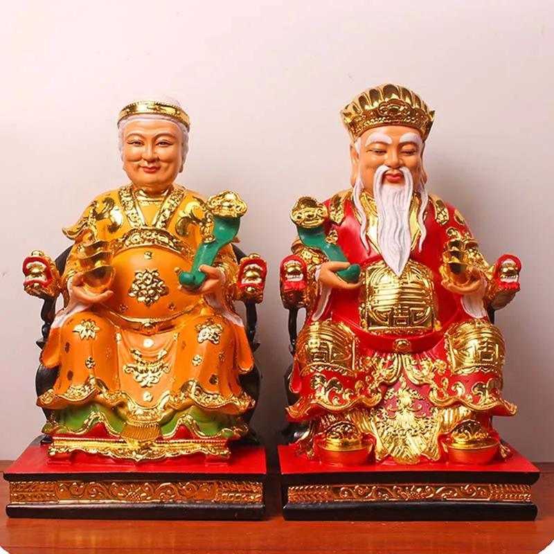 

Wholesale Buddha God statue 38cm 2P Asia HOME SHOP Altar TU DI GONG PO God of wealth Recruit wealth Good luck Mammon statue