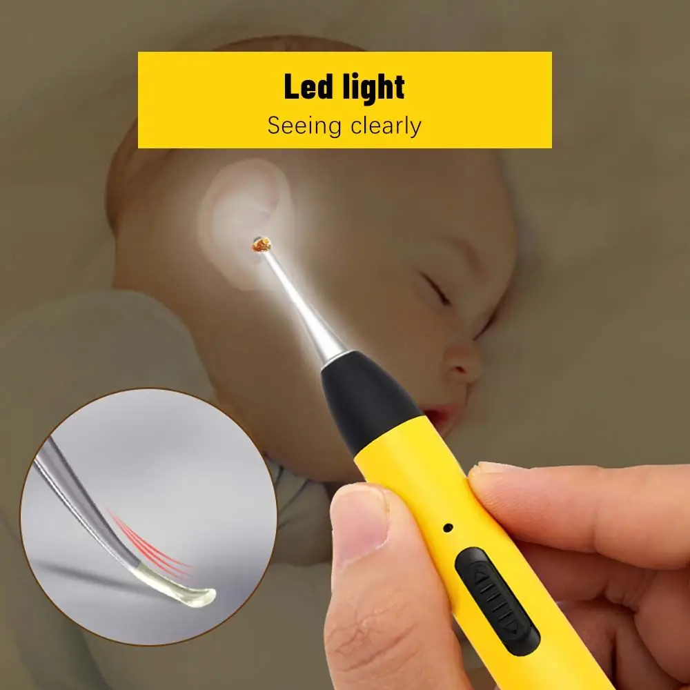

4Pcs/set Ear Nose Ear Care Tool Novel LED Light Earpick Ear Cleaner Spoon Ear Wax Remover Curette Picker