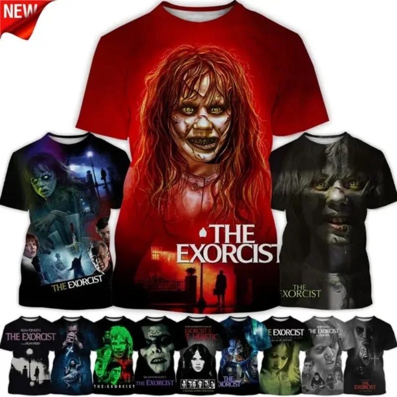 

Horror Movie The Exorcist 3D Print T-Shirt Hip Hop Men's and Women's Fashion Casual Short Sleeve Crew Neck T-Shirt Harajuku