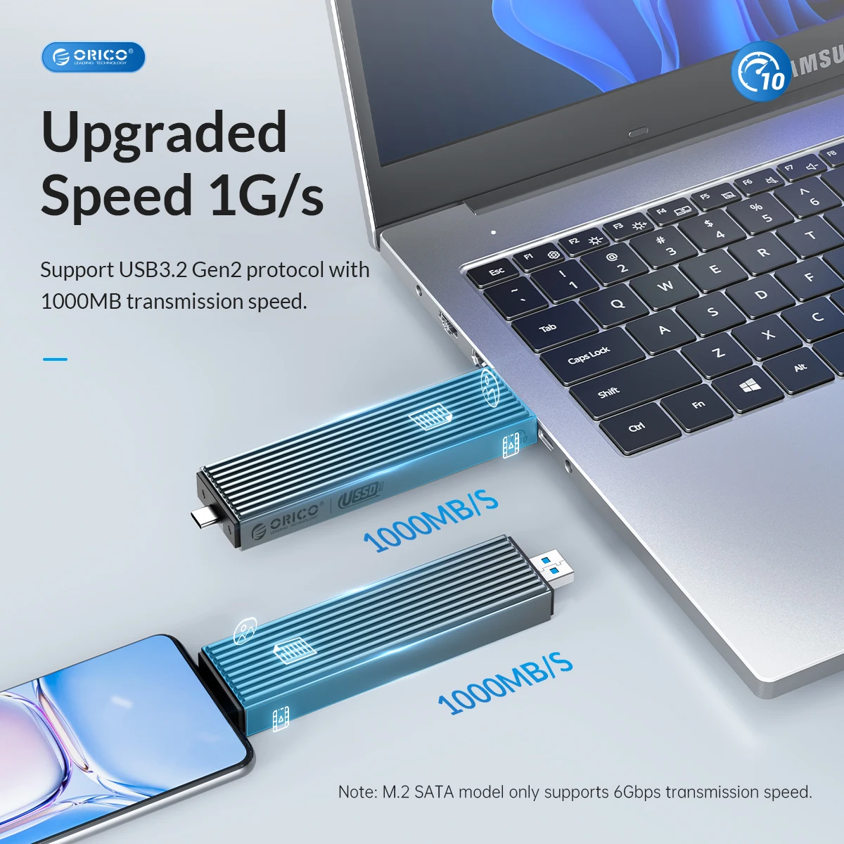 ORICO M.2 NVME NGFF Корпус SATA двойные протоколы M2 nvme sata ngff SSD жесткий диск USB Тип C Внешний HD