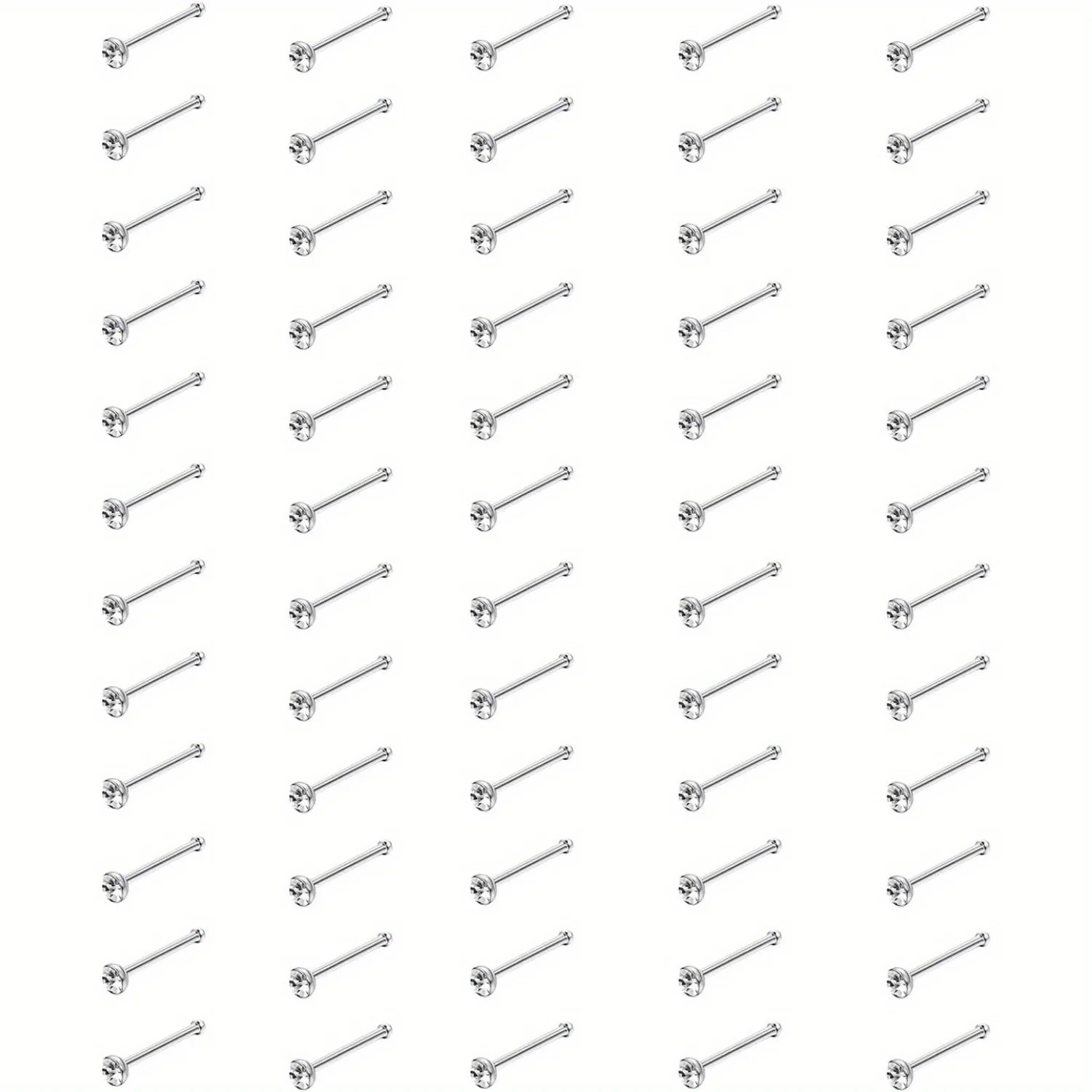 Серьги-гвоздики из нержавеющей стали для пирсинга носа 22 г 60 шт