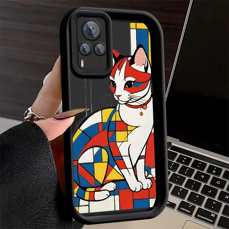 Модный мягкий чехол с изображением блока розы и кота для VIVO Y35m Y78 Plus Y78m Y77 Y77e Y73t Y11 Y35