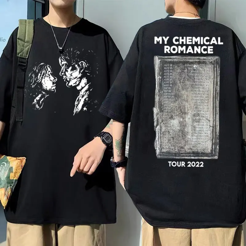 

Rock Mens Harajuku Hip Hop T Shirt Band My Chemical Romance 2022 Tour Print Tshirt Crewneck Men Women Casual Vintage T-shirts