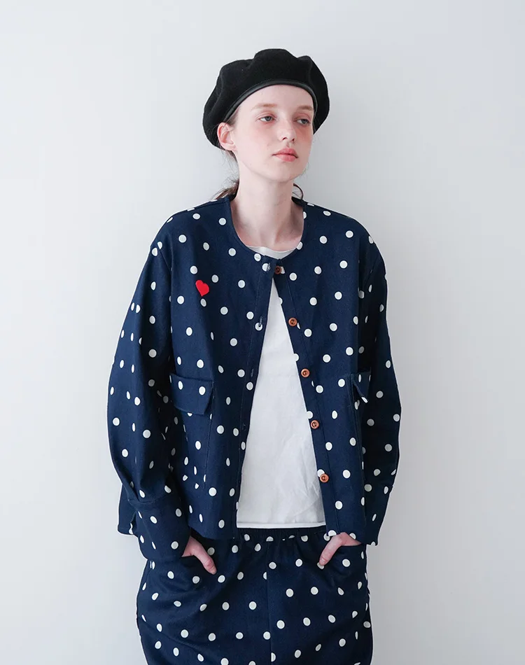 

Куртка Imakokoni женская джинсовая с длинным рукавом, рубашка из денима в японском стиле, с персиковым сердечком, оригинальный дизайн, осень 182381