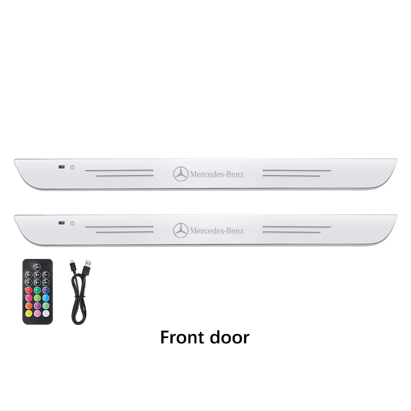 

Светодиодная лампа для подсветки порогов с дистанционным управлением для Mercedes Benz A, B, C, E, R-класса, A45, C43, GLA, GLB, GLC, GLK, ML, CLA, CLS