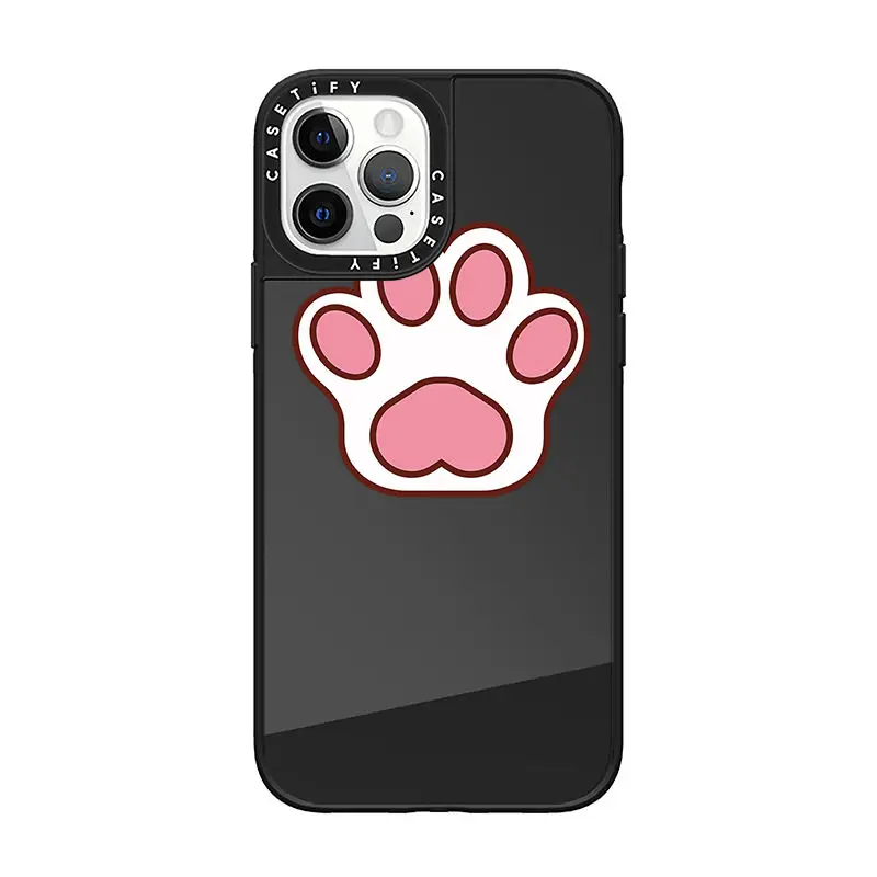 

CASETIFY Cat's Paw Quality Mirror Cases for IPhone 11Pro Max 13 12Pro Max 13Pro Max 14Plus 14Pro Max Shockproof Hard Cover D0412
