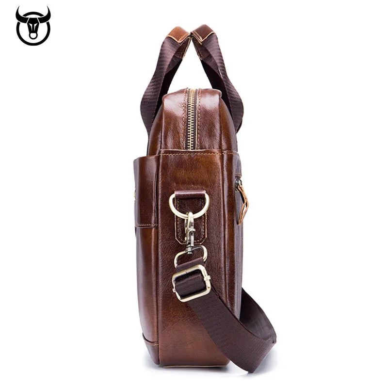 Genuine Leather Men's Briefcase Business Computer Bag Saco Dos Homens Fashion Messenger Shoulder Bag Postman Male Handbags