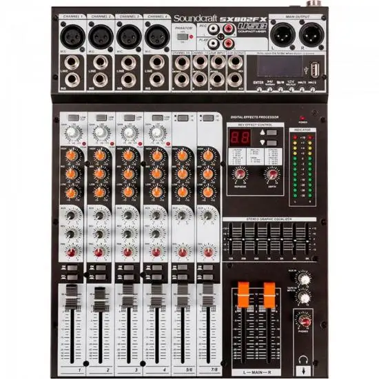 

8 Channel USB Sound Table SX802FX Black SOUNDCRAFT