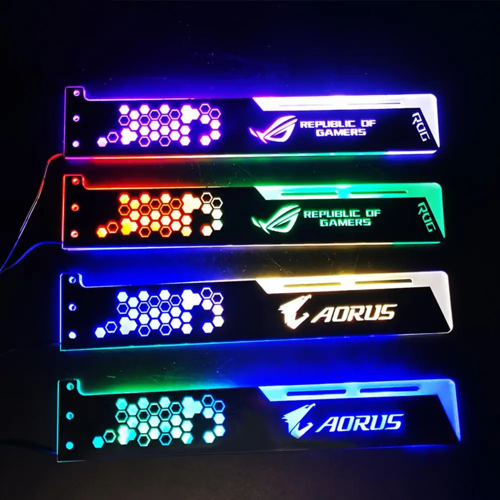 Кронштейн для видеокарты светящаяся прочная конструкция RGB 12 цветов стандартная