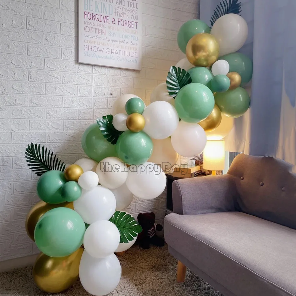 Украшение в виде джунглей воздушный шар арка Пальмовые Листья Семейный комплект