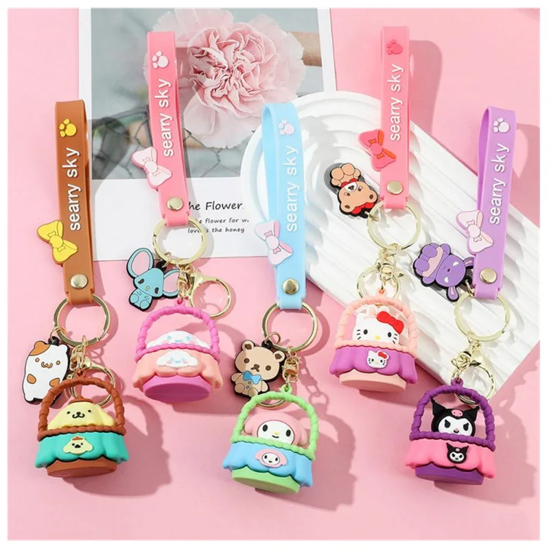 

Sanrio Cradle Keychain Pendant Sanrio Hello Kitty Pendant Doll Kuromi Key Chain Schoolbag Pendants Car Keyring Couple Girls Gift