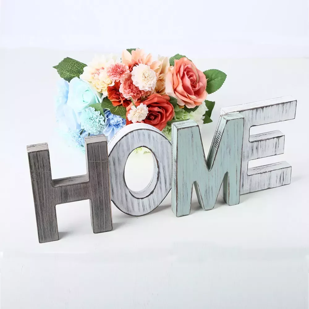 

Wooden Letter HOME Craft Decoration Living Room Bedroom Table Decor Vintage Wood Sign Photo Props Country Style Home Ornaments