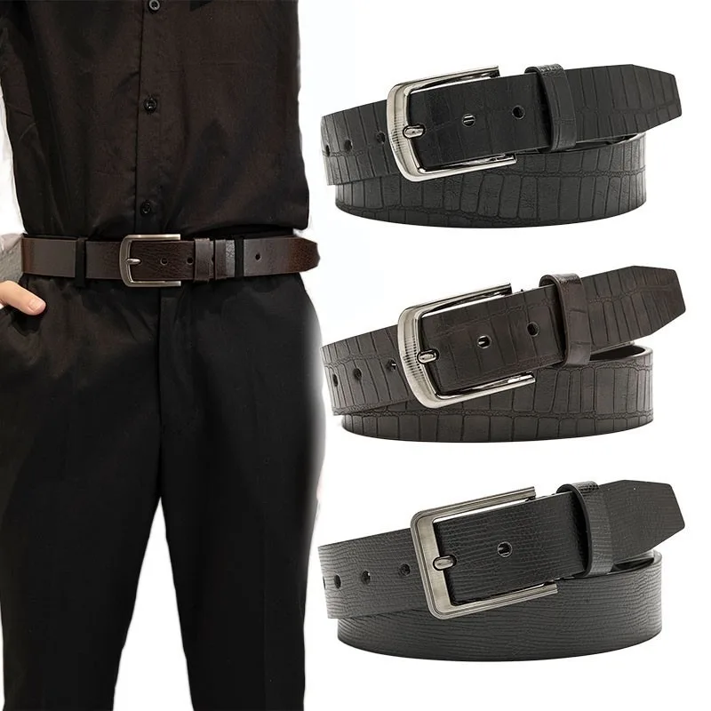 Men's Belt Fashion Casual Jeans Belt Outdoor Alloy Pin Buckle Wide Belt Men