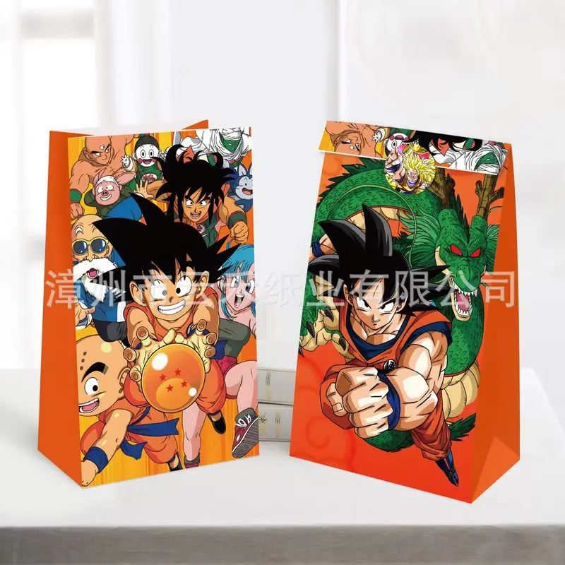 Фото Набор из 12/24 фигурок Dragon Ball: Сон Гоку, Вегета, Вегетто, в подарочных пакетах-конфетницах, мультяшные пакеты для упаковки подарков на день рождения для детей №3