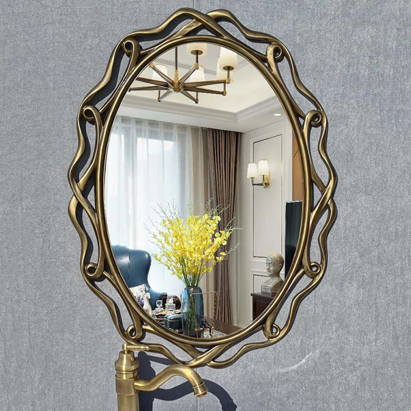 

Antique Hanging Mirror Dressing Table Makeup Creative Portable Dressing Mirror Aesthetic Espejos Decorativos Bedroom Decoration