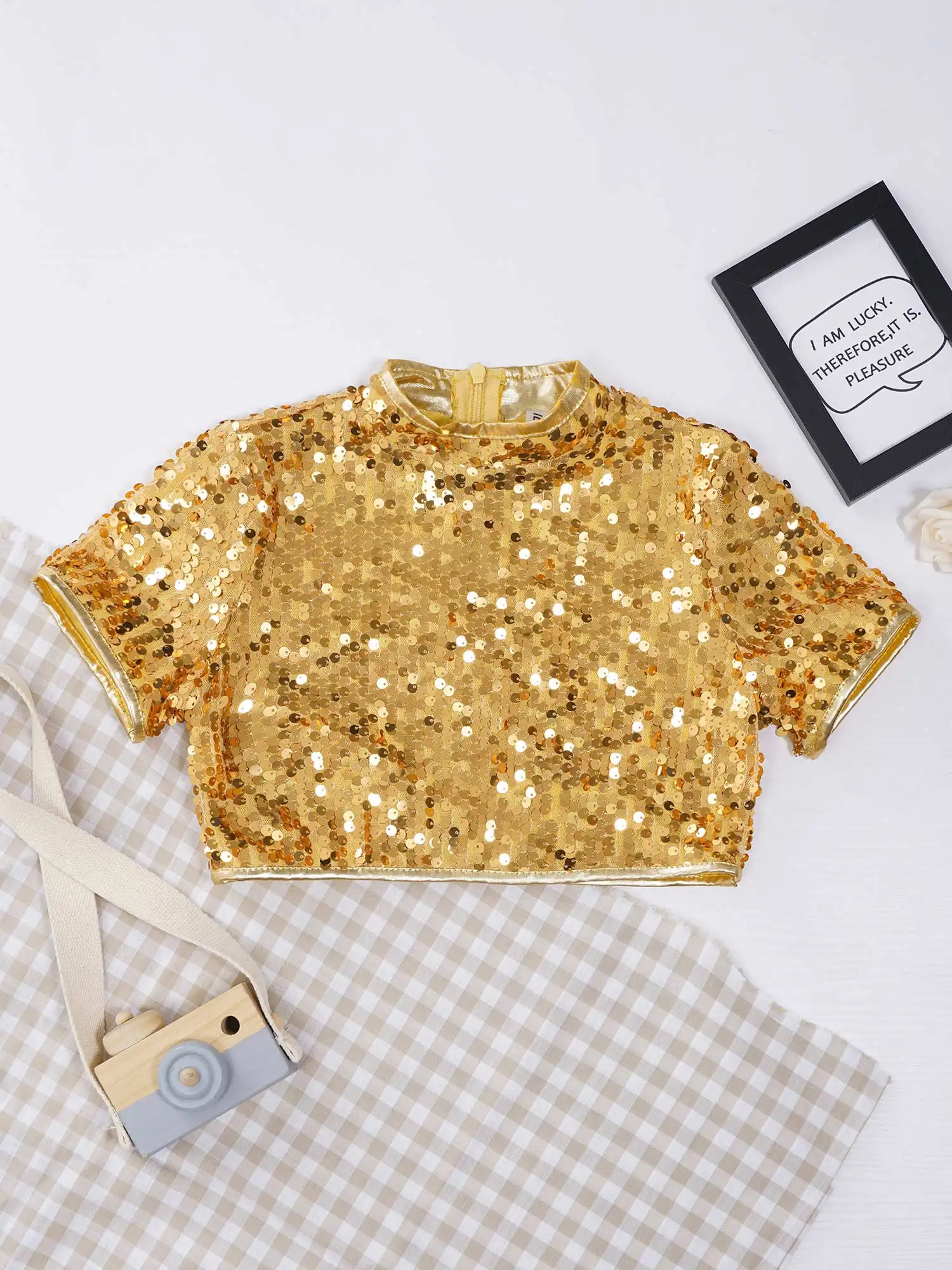 Детский костюм для девочек с блестками джазовых танцев в стиле хип-хоп 2024