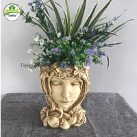 resin vase flower pot goddess head planter flower pot home garden decoration character statue ornament vase