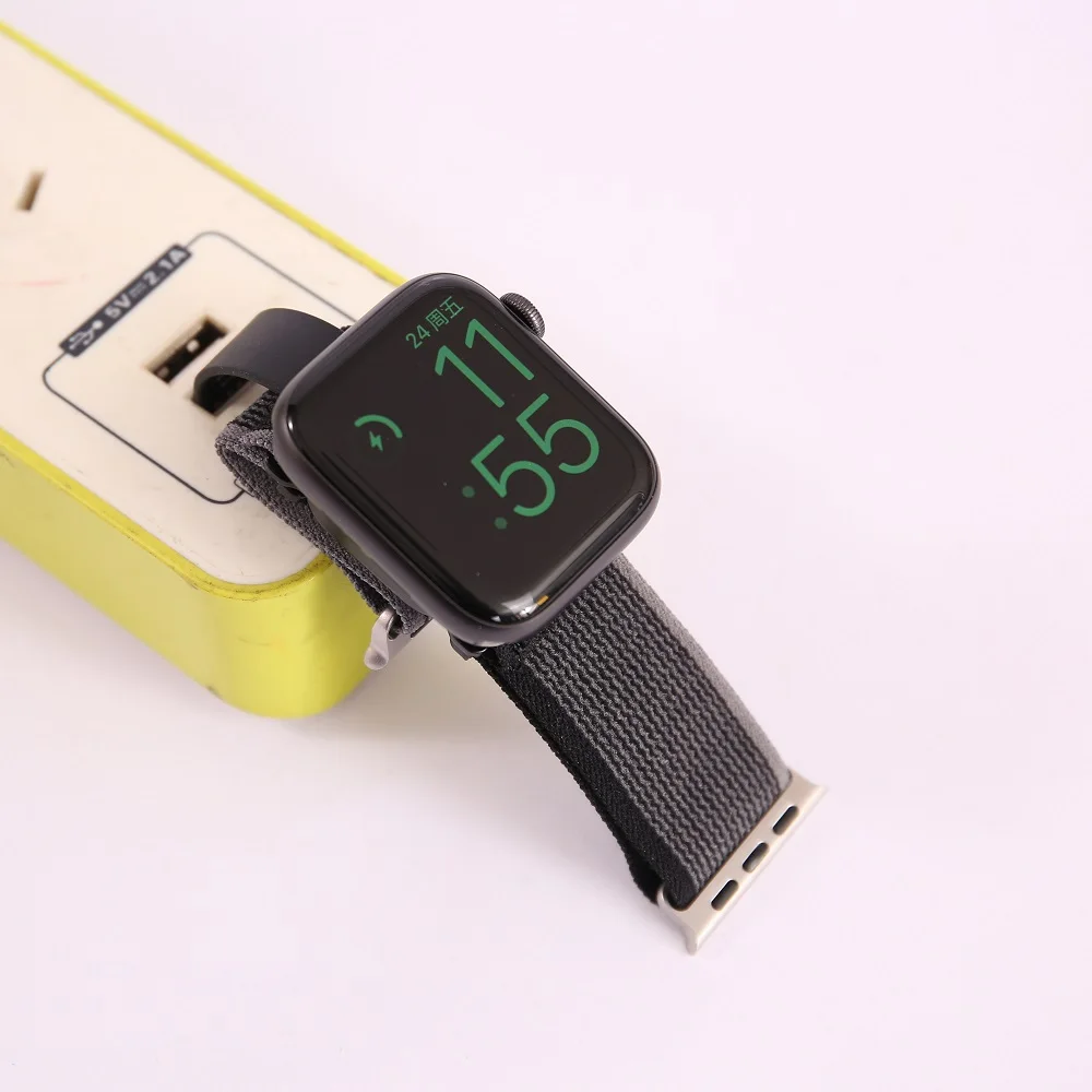 Wireless Charging Strap for Apple Watch Band 49mm 44mm 40mm 45mm 41mm 42mm Nylon Band for IWatch Ultra Series 8 7 6 5 Se Strap