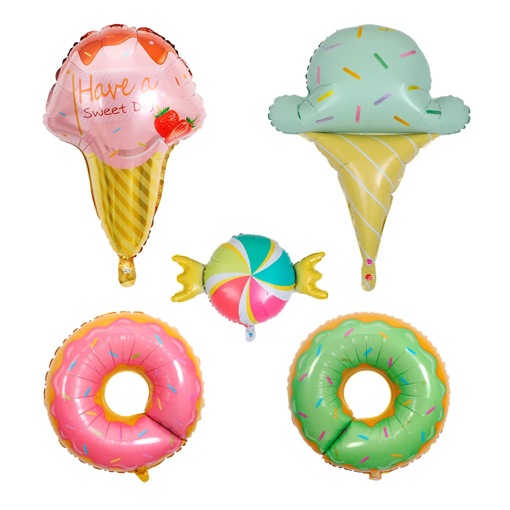 

Balloons Balloon Party Weddingicedecor Cream Summer Birthday Kid Luau Candyprop Photo Dessert Set Creative Cupcakes Aluminum