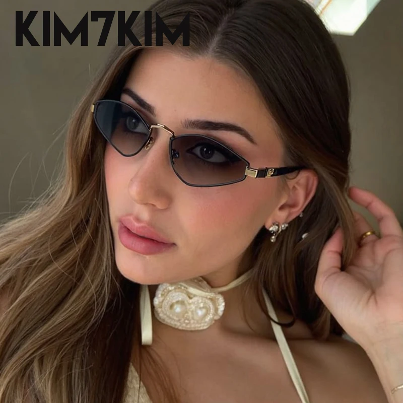 Женские многоугольные солнцезащитные очки в маленькой оправе 2022 роскошные