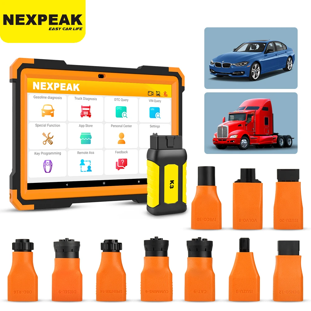 

NEXPEAK K3 OBD2 Scanner Heavy Duty Diagnostic Tool For Car and Truck All System OBD2 Bluetooth Scanner Automotive Diagnost Tools