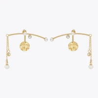 enfashion plant branch earrings for women aretes de mujer gold stainless steel earings zircon wedding fashion jewelry e221374