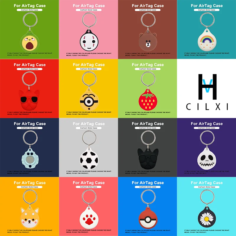 

Cute For AirTags Cover Cute Funny Dog Cartoon Silicone Protection Anti-Lost Protective Case For Apple Locator Tracker Cover