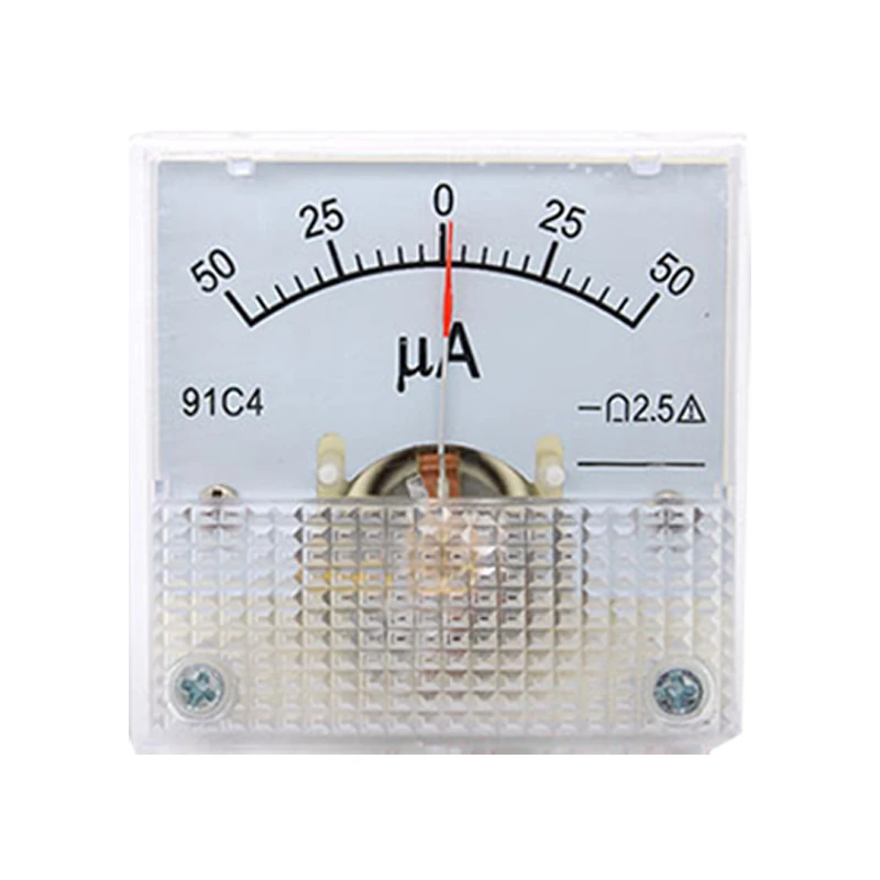 Dc микроамперметр 91c4 0-100uA прямоугольный аналоговый панельный Амперметр Датчик