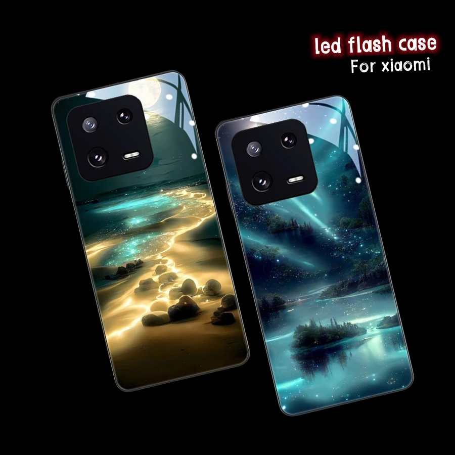 Чехол со светодиодной подсветкой для Xiaomi POCO X5 X4 F5 F6 Pro F4 GT чехол телефона Redmi Note 12 11