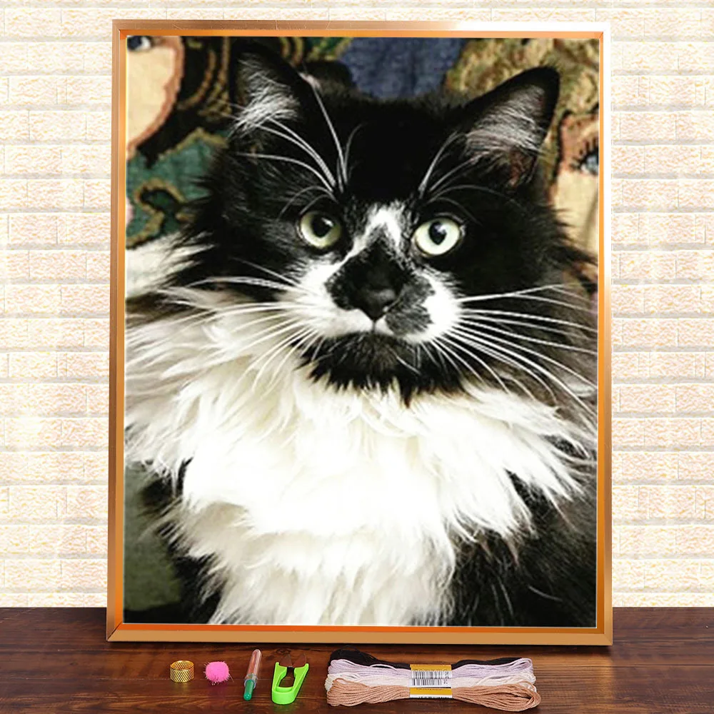 

Набор для вышивки крестом 11CT с изображением животного и кота