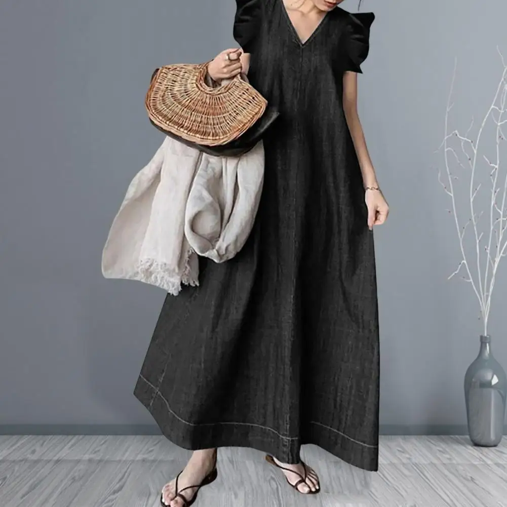 

Элегантное летнее платье-макси, элегантное женское пляжное платье-макси с оборками, женское пляжное платье-макси Colorfast