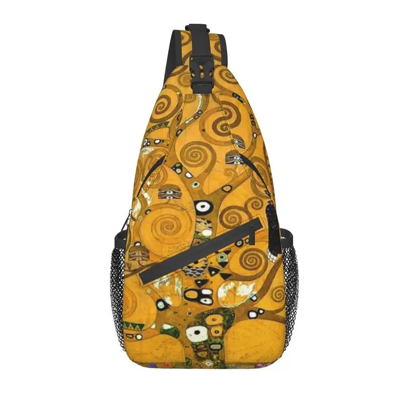 

Tree Of Life By Gustav Klimt Crossbody Sling Backpack Men Custom Painting Art Chest Shoulder Bag for Traveling Daypack