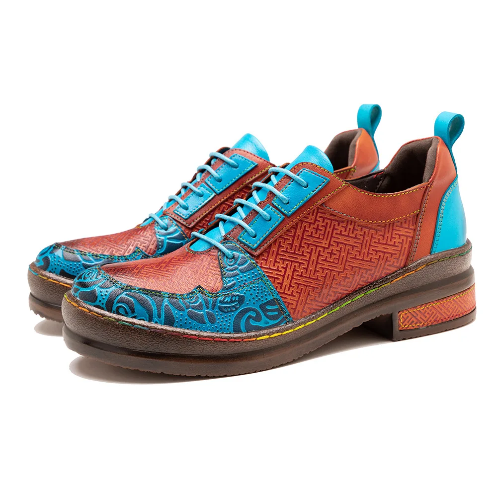 

Туфли женские на низком каблуке, повседневные лоферы, на шнуровке, красные, синие, разные цвета, весна 2023