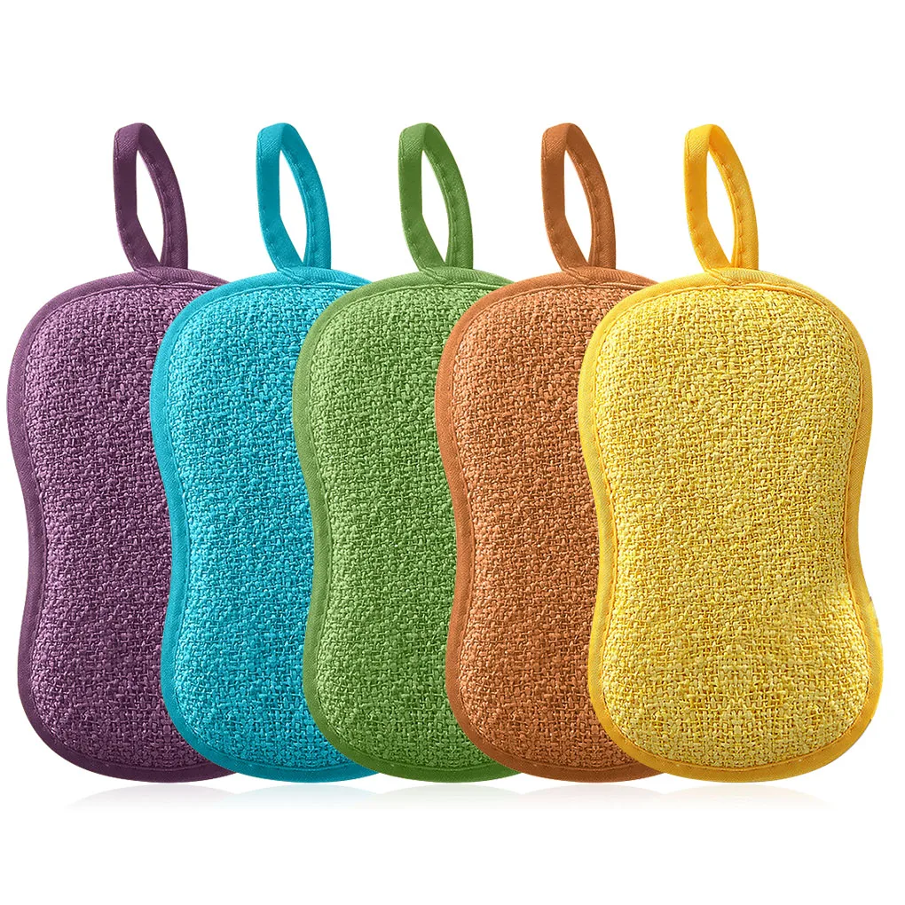 

5 шт., абсорбирующие двусторонние тряпки для мытья посуды