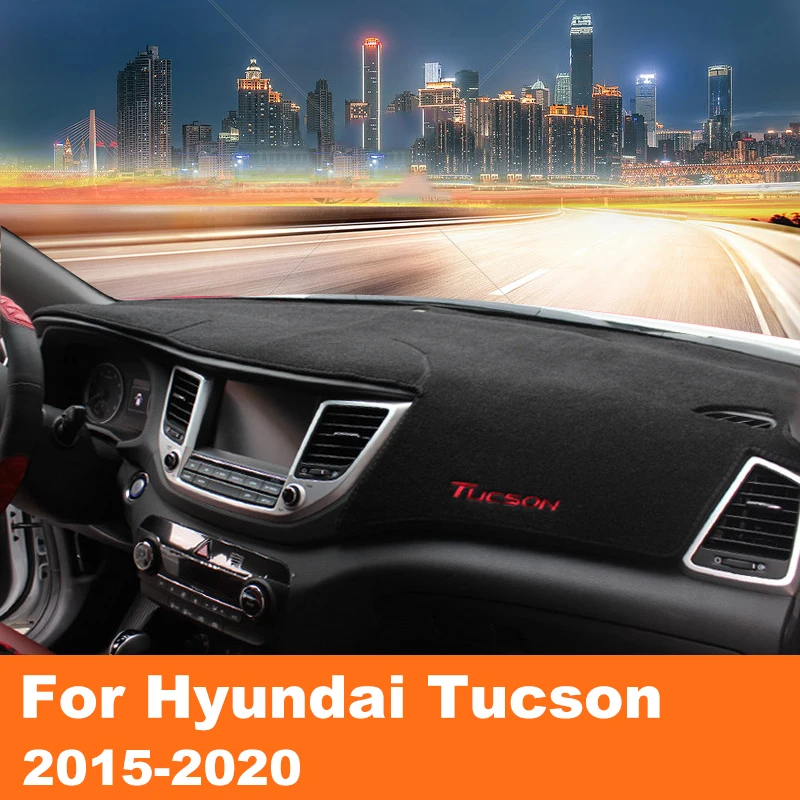 Чехол для приборной панели автомобиля For Hyundai Tucson TL 2015-2018 2019 2020 LHD с подкладкой от солнца, ковриком и аксессуарами для интерьера.