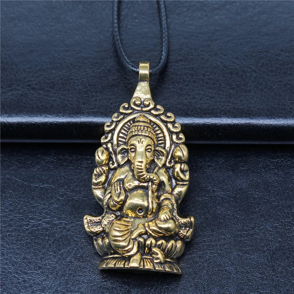 _ 62x32 мм Ganesha Будда слон S подвеска ожерелье дропшиппинг ожерелий веревочная цепь |