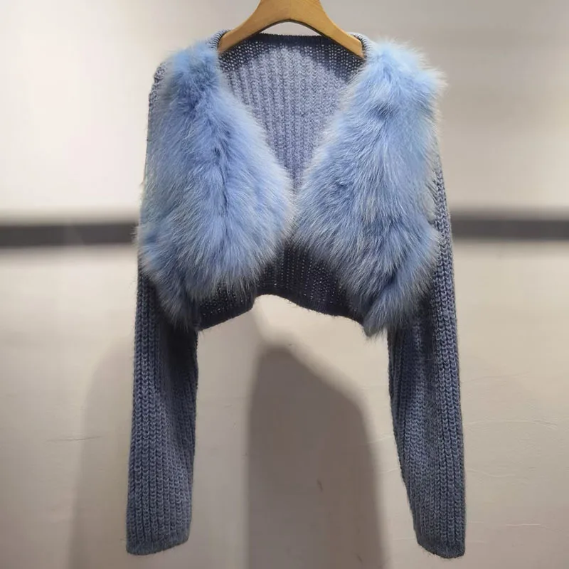 Модный короткий вязаный кардиган High Street для женщин новинка 2024 женский свитер с