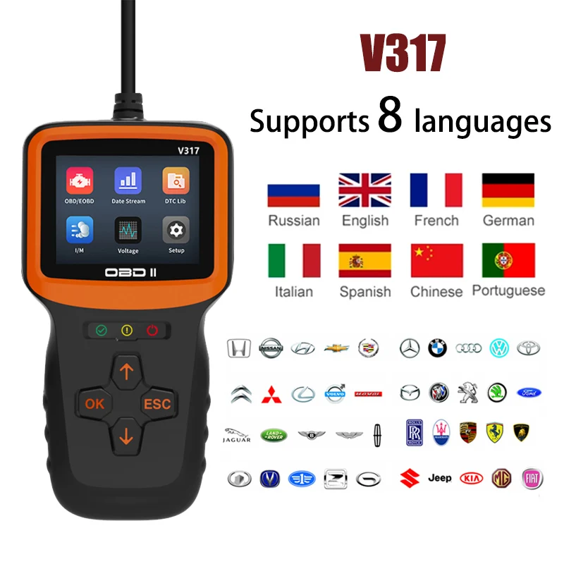 

OBD Automotive Fault Detector V317 Obd2 Scanner Portable Engine Fault Diagnosis Automotive Accessories