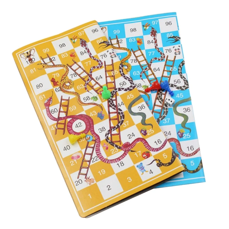 

5 Set Board Game Snake Ladder Flight Chess Parent-child Interactive Family Party Games Snakes Ladders Toy Gifts for Kids