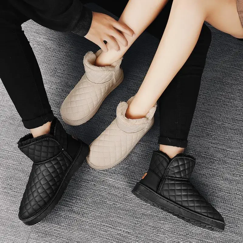 

Snow Boots Men's Shoes Winter Fleece-lined Thickened Boys Big Cotton Shoes Cotton Boots Outdoor Keep Warm Bread Fashion Shoes