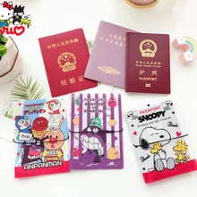 Sanrio Melody Kuromi Hello Kitty Cinnamoroll Pochacco PVC Passport Cover Marriage Protective Case Stain-proof Passport Case