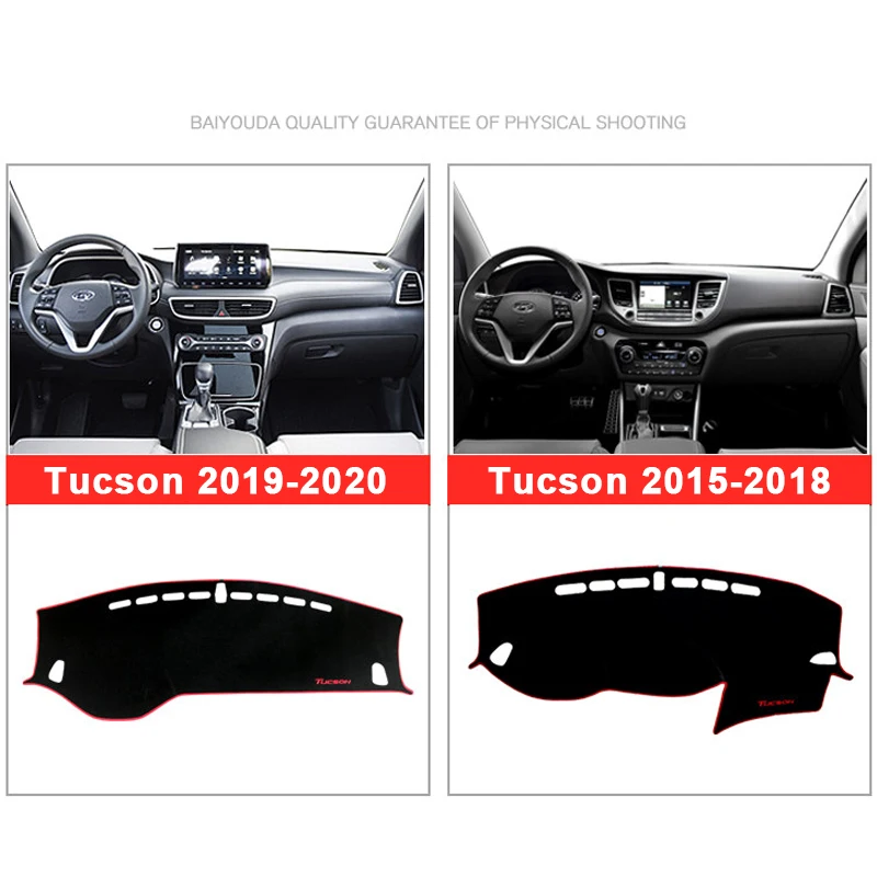 Чехол для приборной панели автомобиля For Hyundai Tucson TL 2015-2018 2019 2020 LHD с подкладкой от солнца, ковриком и аксессуарами для интерьера.