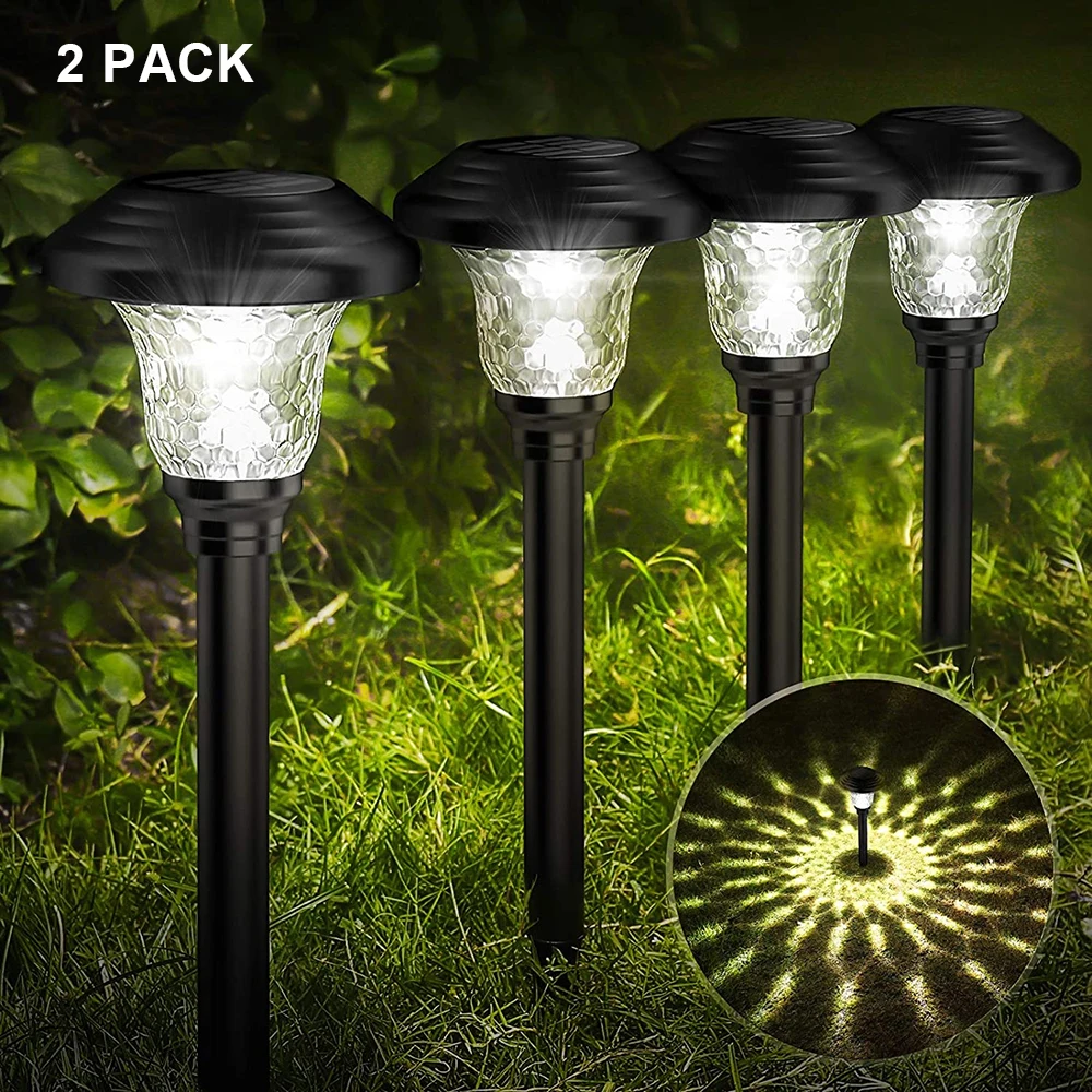 

2 шт., водонепроницаемые светодиодные фонари на солнечной батарее для украшения сада