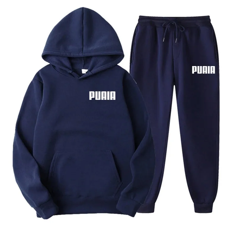 Moda PUAIA erkek kazak Hoody erkekler için erkek takım elbise bahar kadın adam setleri kadın eşofman spor Hoodies + Sweatpants
