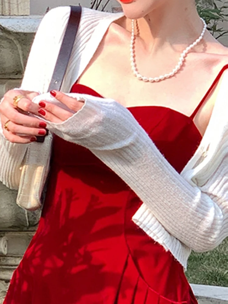 Lautaro красное эластичное мягкое бархатное платье миди на тонких бретельках