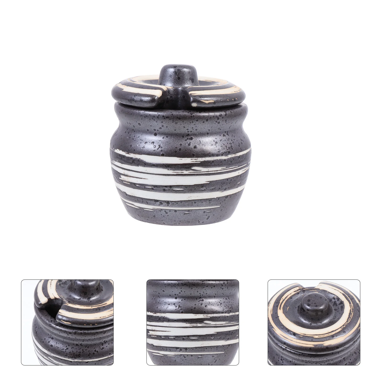 

Seasoning Ceramic Box Condiment Canisters Rack Salt Jar Round Container Storage Pots Kitchen Containers Vintage Jars Can