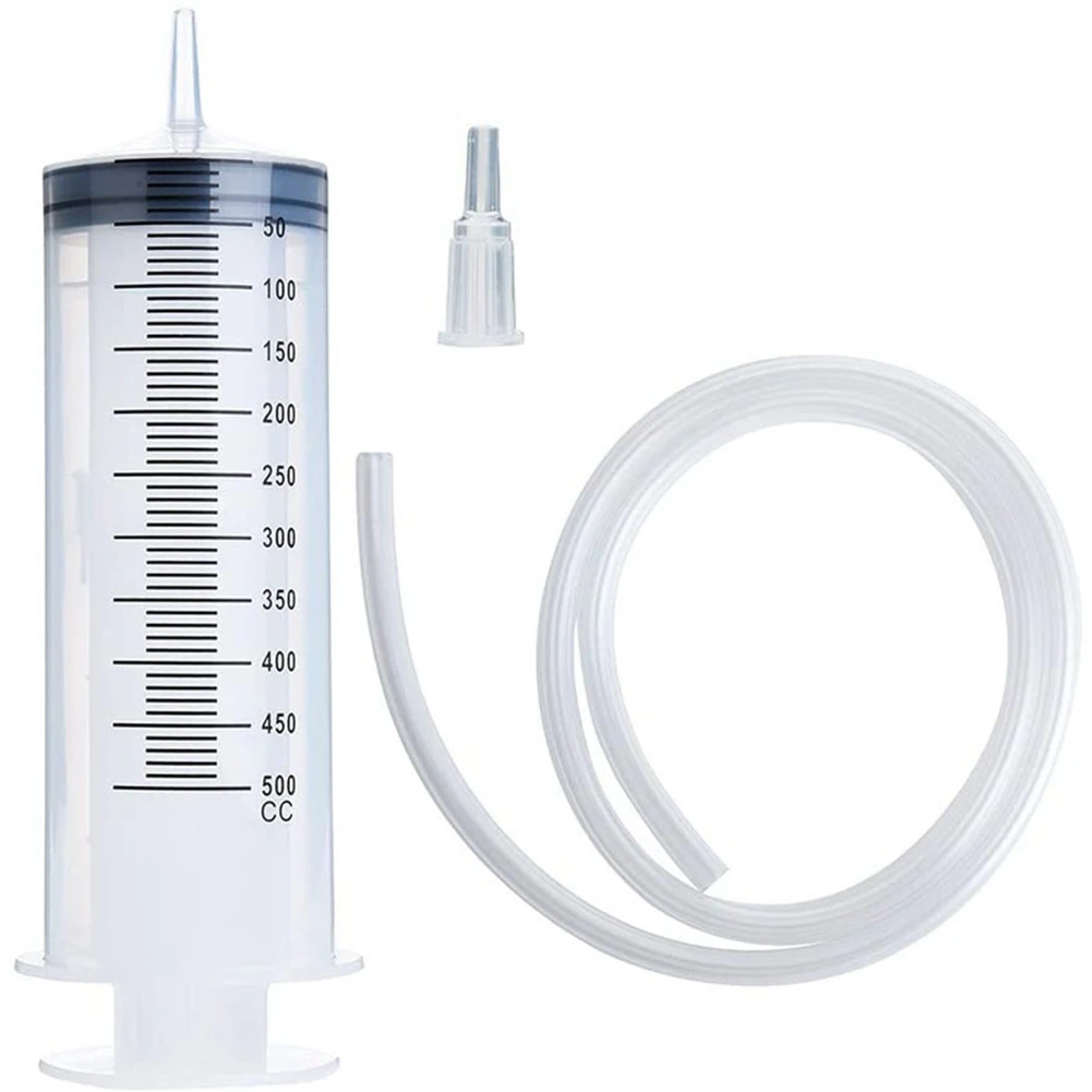 

Large Syringe Tubing 500ML Plastic Syringe with Tube Converter Cap for Liquid Oil Glue Applicator Experiments Industrial