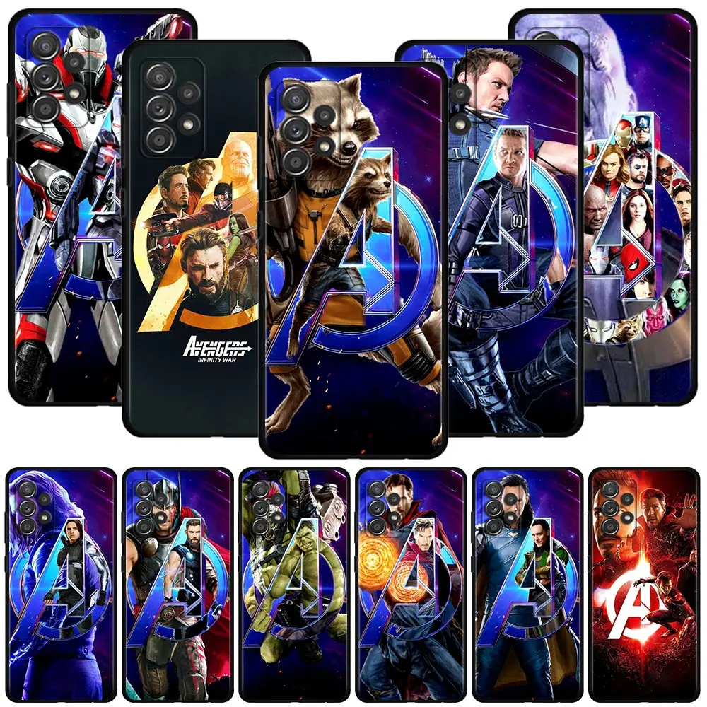 

For Samsung A12 Phone Case for Galaxy A21s A22 A32 4G/5G Cases A51 A13 A31 A52 A52s A71 A72 Marvel Superheroes The Avengers Hero