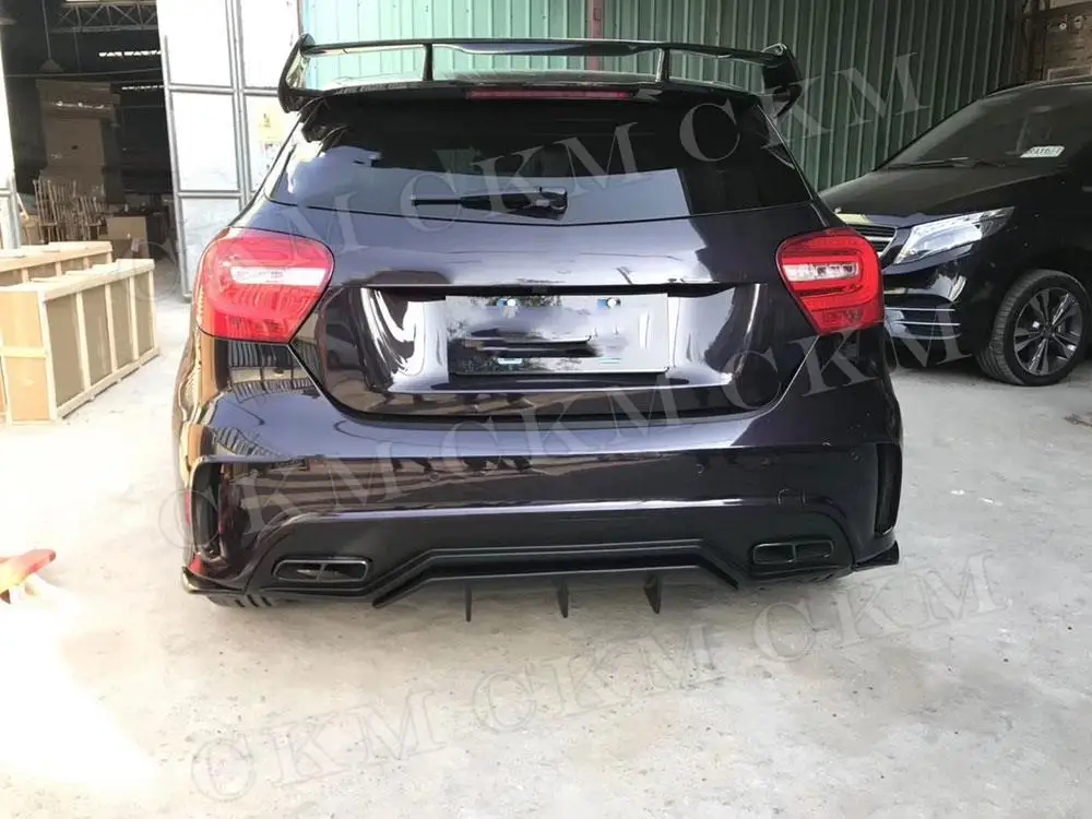 Для W176 задний бампер из углеродного волокна боковые сплиттеры спойлер крыло для