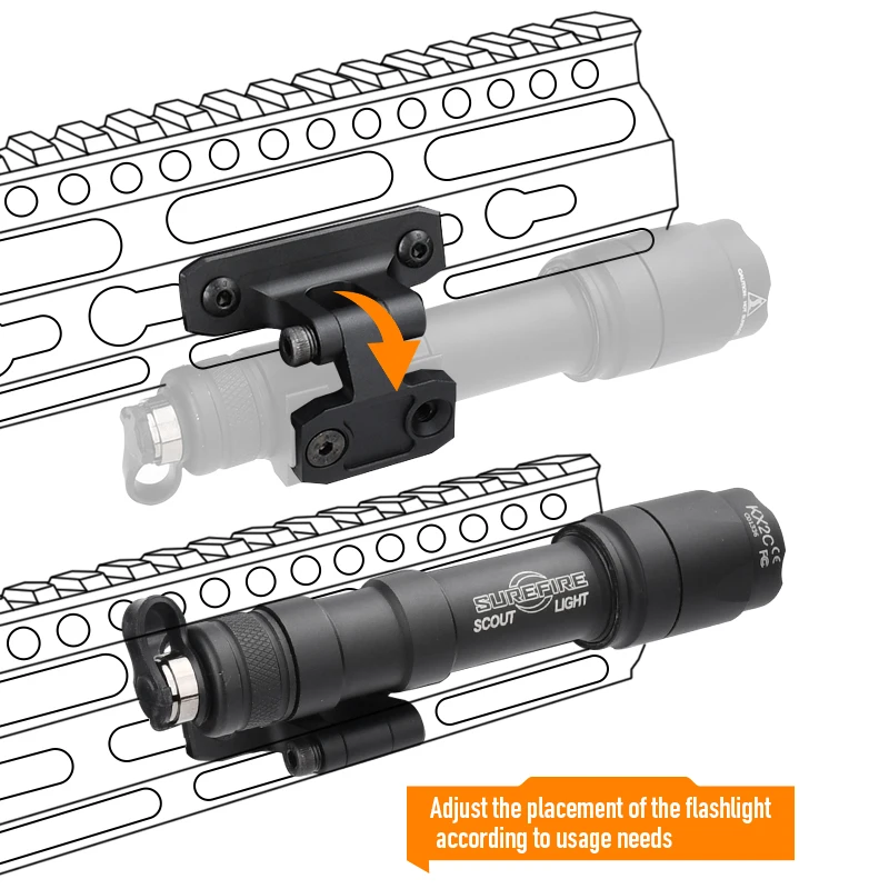 Тактический фонарь Surefire M300 M600 с двойным переключателем AXON, боковое крепление, совместимость с Picatinny M-Lok KEYMOD (art.: 3920d8a10a8be) - 3920d8a10a8be